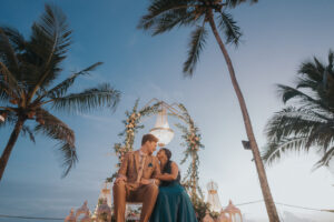 Romantic destination beach wedding photoshoot